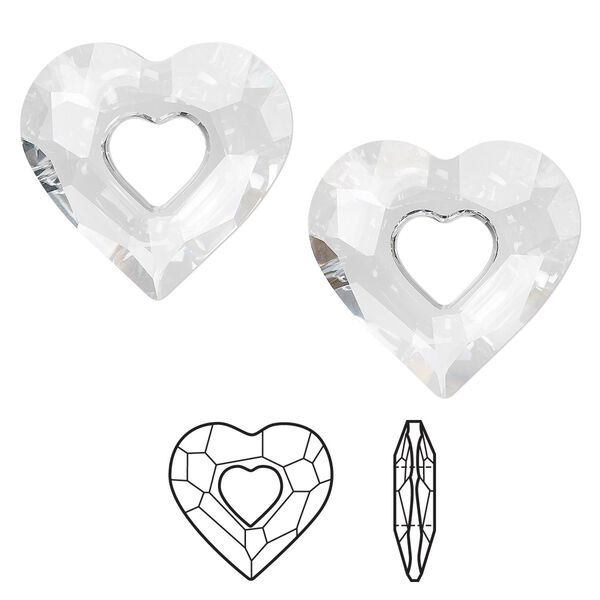 Focal 1pk crystal, Crystal Passions® 36x34mm pendant miss u heart 6262 image number 0
