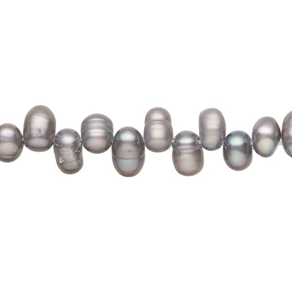 Freshwater pearl 1pkg1, top-drilled rice, 14 inch slate 6x4mm-9x5mm cultured image number 0