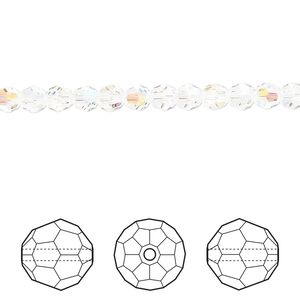 Bead 12pk crystal shimmer, Crystal Passions® 4mm round 5000