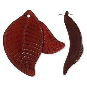 Focal, acrylic, frosted dark brown, 35x32mm leaves. Sold per pkg of 25.