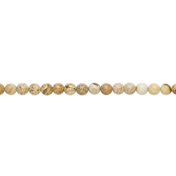 Picture jasper 1pkg1, round bead natural 15.5-16 inch 3mm image number 0