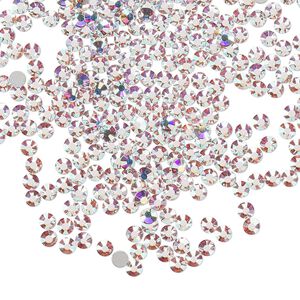 Flat back, Dance With Me™ crystal rhinestone, crystal AB, foil back, 2.3-2.5mm rose, SS8. Sold per pkg of 1,440 (10 gross).