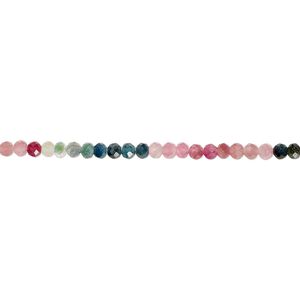 Multi-tourmaline 1pkg1, hand-cut faceted rondelle bead natural 12 inch 2x2mm-3x2mm