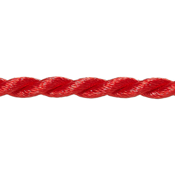 Necklace cord, satin-finished nylon, red, 5mm smooth twist, 18 inches with knot closure. Sold per pkg of 2. image number 0
