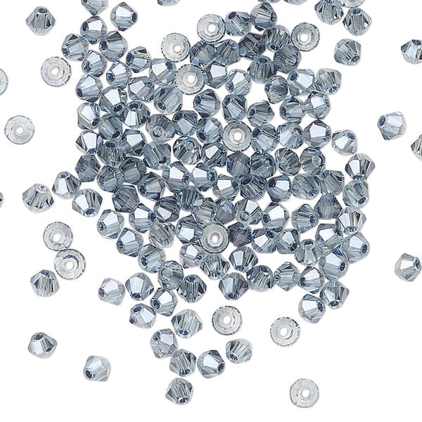 Bead 144pk translucent crystal silver night, Celestial Crystal® 3mm bicone image number 0