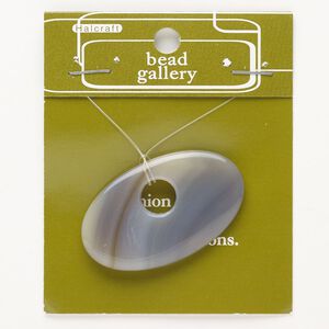 Grey agate 1pkg1, oval go-go focal 50x30mm