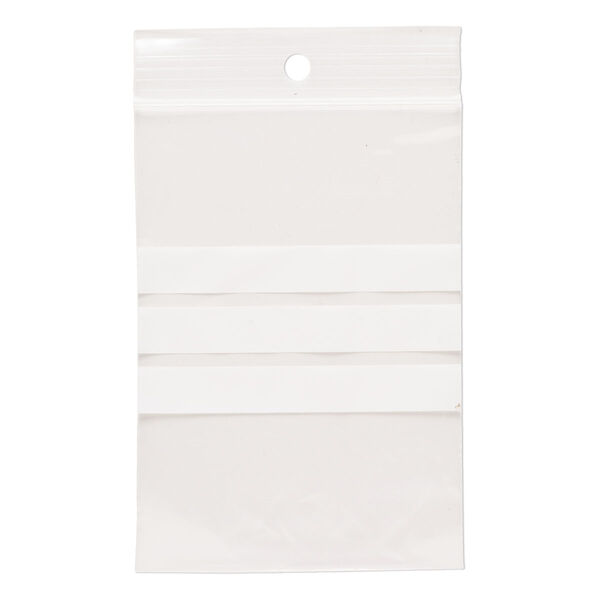 Bag, Tite-Lip™, plastic, white and clear, 4x2-3/4 inch top zip. Sold per pkg of 100. image number 1