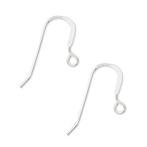 Ear wire fishhook 1pkg10 sterling silver-filled, 15mm flat / open loop, 20 gauge 5 pair