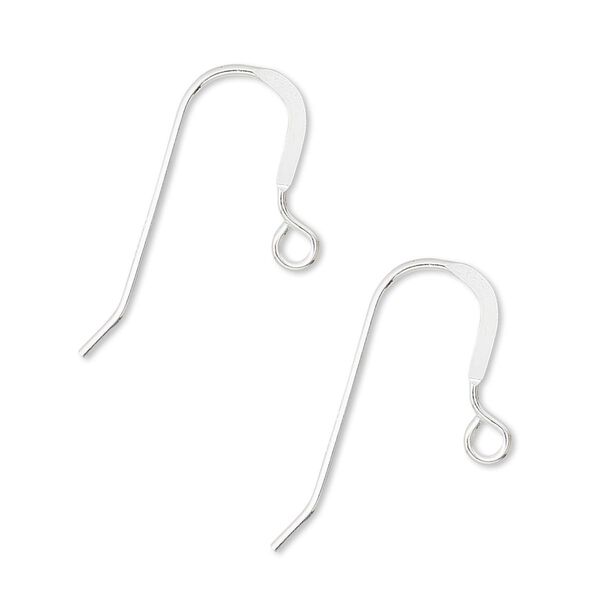 Ear wire fishhook 1pkg10 sterling silver-filled, 15mm flat / open loop, 20 gauge 5 pair image number 0
