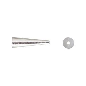 Cone, sterling silver, 19x5.5mm, 5mm inside diameter. Sold per pkg of 2.