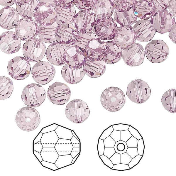 Bead 360pk light amethyst, Swarovski® 6mm round 5000 image number 0