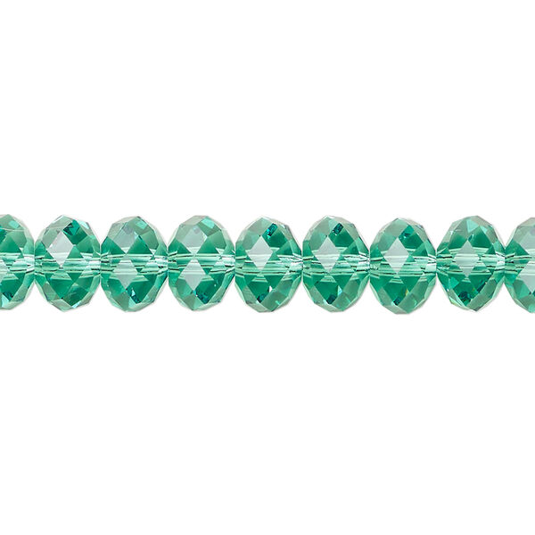 Bead 1pkg144 Caribbean green, Crystal Passions&reg; Regenerated 8x6mm rondelle 5040 image number 0