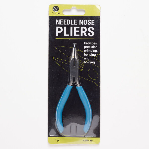 Steel / rubber 1pkg1 plier needle nose teal 5 inch image number 0
