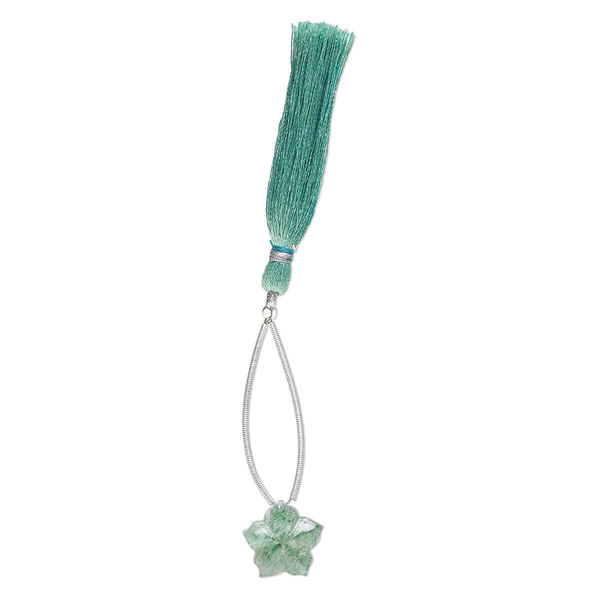 Green aventurine 1pkg1, hand-cut top-drilled 2-sided carved flower bead natural B grade, 16x16mm image number 1