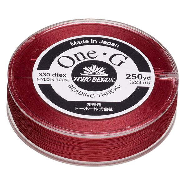 Thread, One-G™, nylon, pkg/250 yards, red, size 0. image number 0