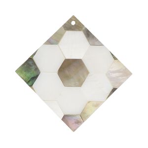 Focal, black lip shell / gold lip shell / mother-of-pearl shell (assembled), 34-36mm single-sided diamond, Mohs hardness 3-1/2. Sold individually.