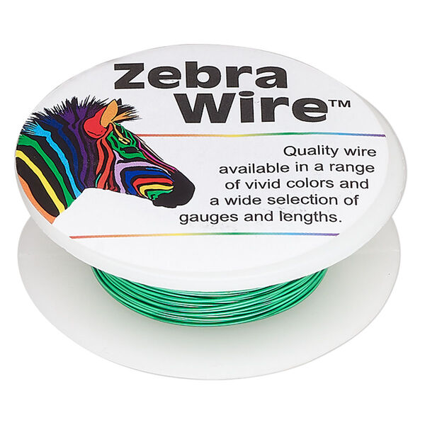 Wire, Zebra Wire™, color-coated copper, pale green, 24 gauge. Sold per 20-yard spool. image number 0