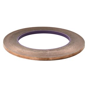 Adhesive copper foil, Venture Tape® MasterFoil™ Plus, 4.76mm wide and 1mm thick with adhesive backing. Sold per 36-yard roll.