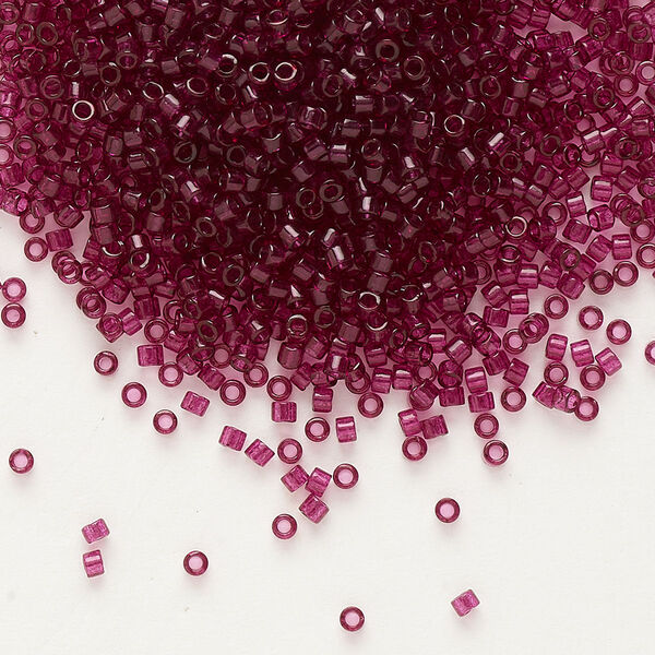 Seed bead, Delica®, glass, pkg/50g, #11 round, transparent outside dyed wine (DB-1312). image number 0