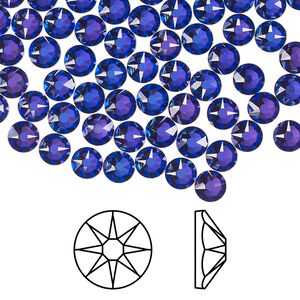 Flat back 1440pk crystal heliotrope foil back, Swarovski® 4.6-4.8mm rose round SS20 2088