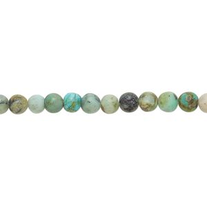 African "turquoise" 1pkg1, matte round bead 8 inch 4mm