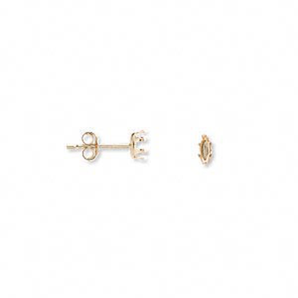 Earstud, Snap-Tite®, 14Kt gold, 4x2mm 6-prong marquise setting. Sold per pair. image number 0