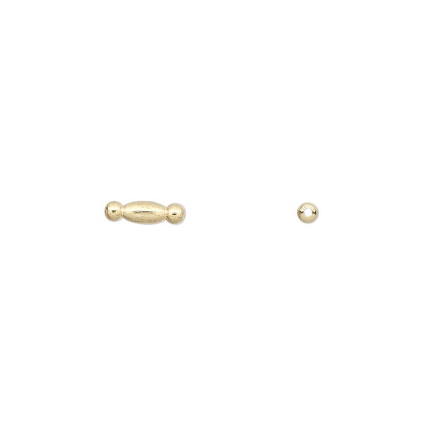 Bead, gold-plated brass, 8x2.5mm fancy tube. Sold per pkg of 100. image number 0