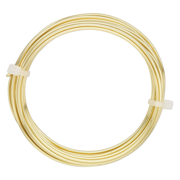 Wire, ParaWire™, gold-finished and silver-plated copper, round, 14 gauge. Sold per 10-foot section. image number 0