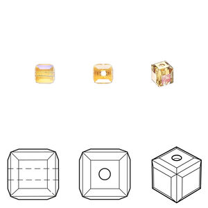 Bead 1pkg288 dark orange TCF™, Swarovski®, 4mm faceted cube 5601