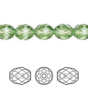 Bead 2pk peridot, Crystal Passions® Regenerated 9.5x8mm olive briolette 5044