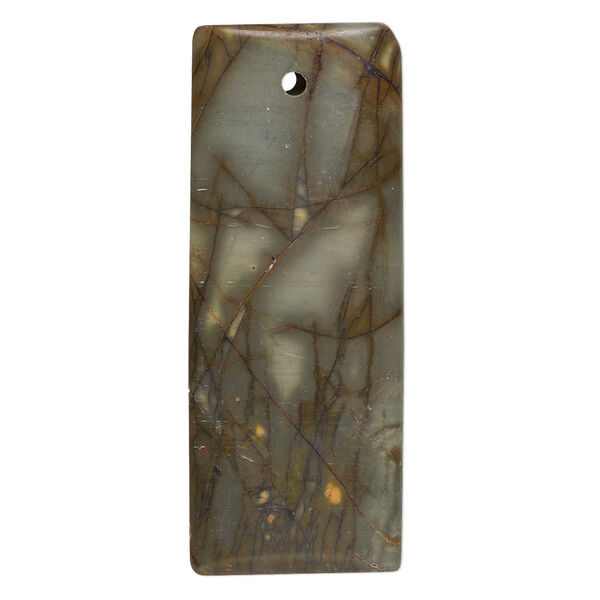 Spiderweb jasper 1pkg1, top-drilled rectangle focal natural B grade, 50x20mm image number 0