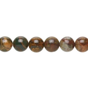 Green "opal" 1pkg1, round bead natural 15.5-16 inch 8mm