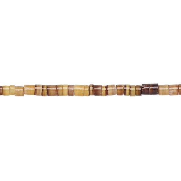 Bead, brown pen shell (natural), 2-3mm hand-cut heishi, Mohs hardness 3-1/2. Sold per 24-inch strand. image number 0