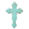 "Magnesite" / resin 1pkg1, top-drilled cross focal teal blue / brown 43x28mm-44x30mm image number 2