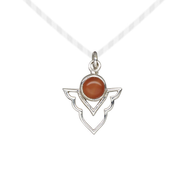 Carnelian / sterling silver 1pkg1, open arrowhead drop antiqued 15.5x14mm image number 0