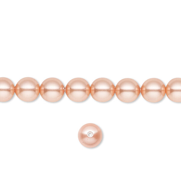 Pearl 50pk rose peach, Crystal Passions® 6mm round 5810 image number 0