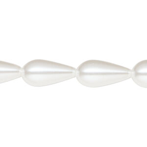 Pearl 1pk white, Celestial Crystal® 15x8mm teardrop 15.5-16 inch