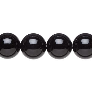 Black onyx 1pkg1, round bead 15.5-16 inch 12mm