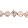 Redline marble 1pkg1, carved flat diamond bead, 15 inch 36-37mm image number 1