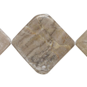Grey marble 1pkg1, flat diamond bead natural, 15 inch 31-35mm