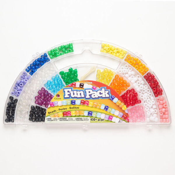 Acrylic 1pkg430, crow bead mix mixed colors 9x6mm image number 0