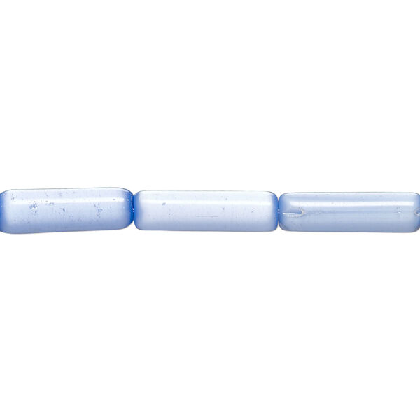 Bead, cat's eye glass (fiber optic glass), cobalt blue, 15x4mm-19x6mm round tube. Sold per 14-inch strand, approximately 25 beads. image number 0