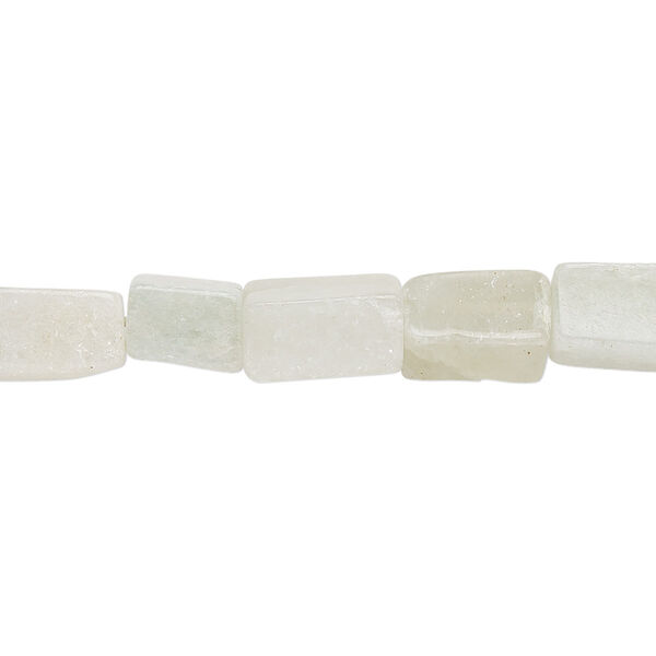 Bead, green aventurine (natural), light, 7x5mm-12x6mm hand-cut square tube, C- grade, Mohs hardness 7. Sold per 13-inch strand. image number 0