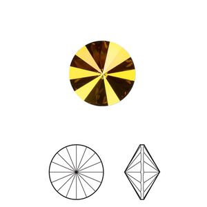 Chaton 2pk crystal mahogany foil back, Crystal Passions® 12mm rivoli 1122