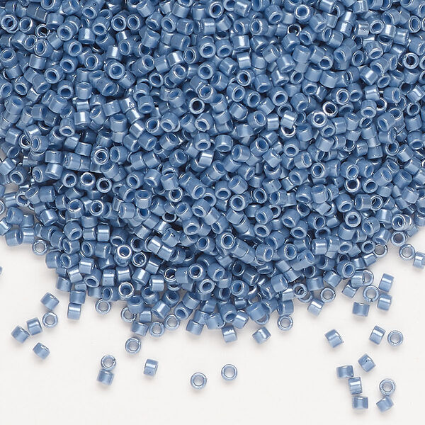 Seed bead, Delica®, glass, pkg/7.5g, #11 round, opaque glazed luster blueberry (DB-0267-1). image number 0