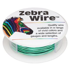Wire, Zebra Wire™, color-coated copper, pale green, 20 gauge. Sold per 15-yard spool.