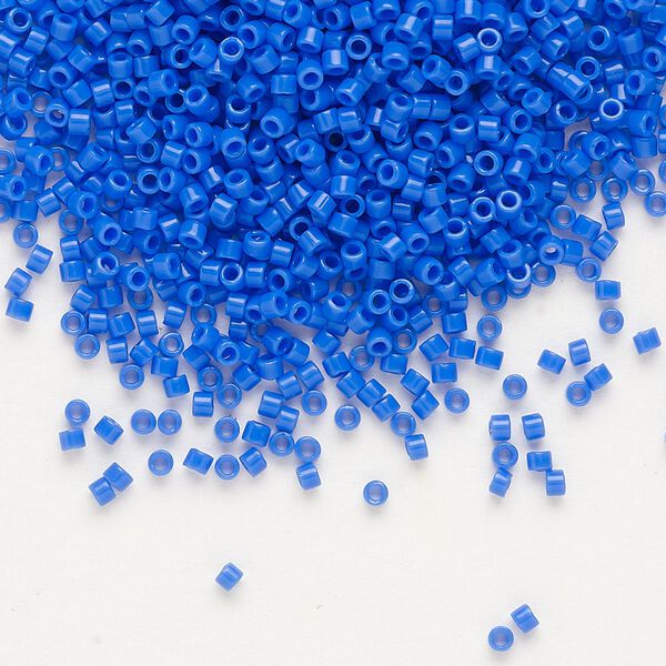 Seed bead, Delica®, glass, pkg/250g, #11 round, opaque cyan blue (DB-1138). image number 0