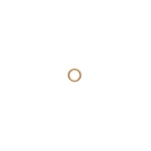 Jump ring, 14Kt gold-filled, 4mm soldered round, 2.6mm inside diameter, 22 gauge. Sold per pkg of 100.
