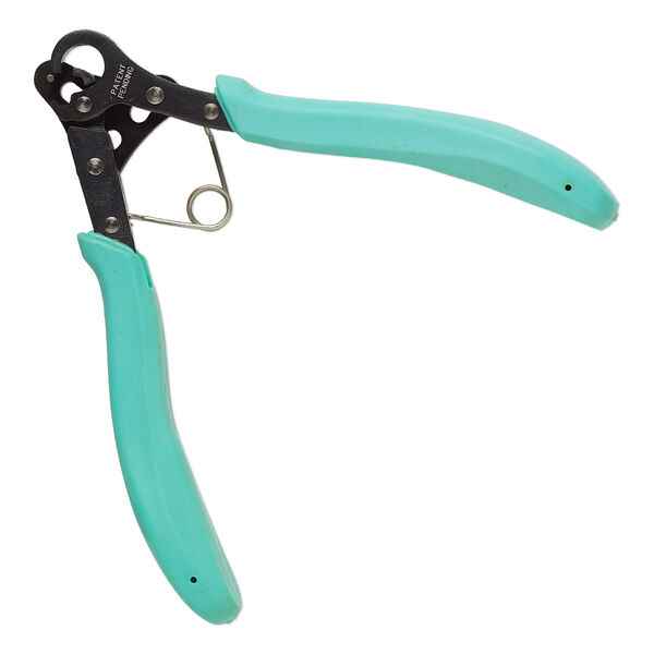 Pliers, Vintaj® Bead Smith®, 1-step looper, steel and rubber, teal, creates 1.5mm loop (inside diameter), 5 inches. Sold individually. image number 0