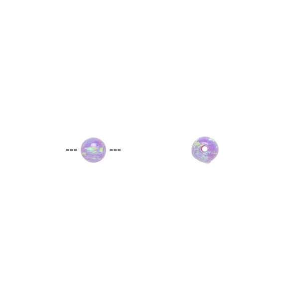 Bead, "opal" (silica and epoxy) (man-made), lavender, 4mm round. Sold per pkg of 2. image number 0